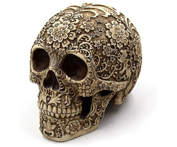 skull with flowers