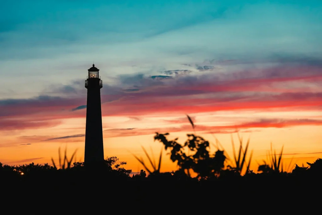 Cape May lighthouse during sunset Cape May lighthouse during sunset
