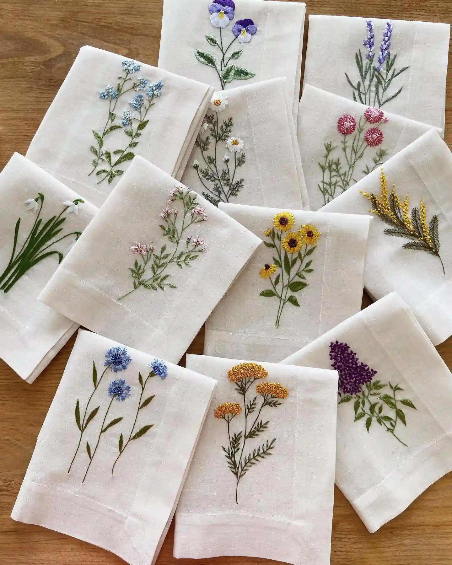 Hand Embroidered Linens