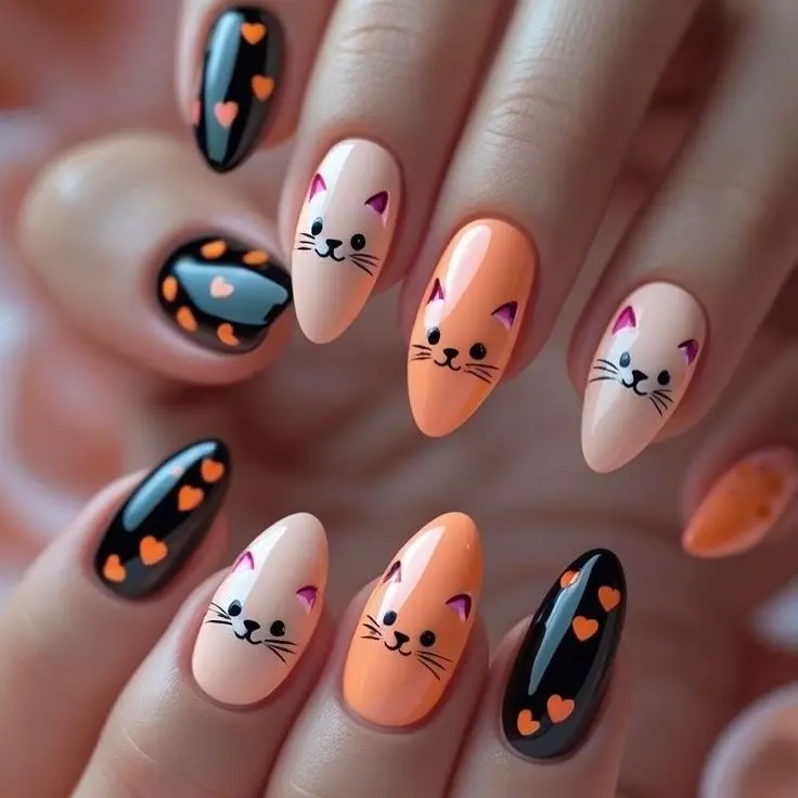 cat design nails 4 cat design nails 4