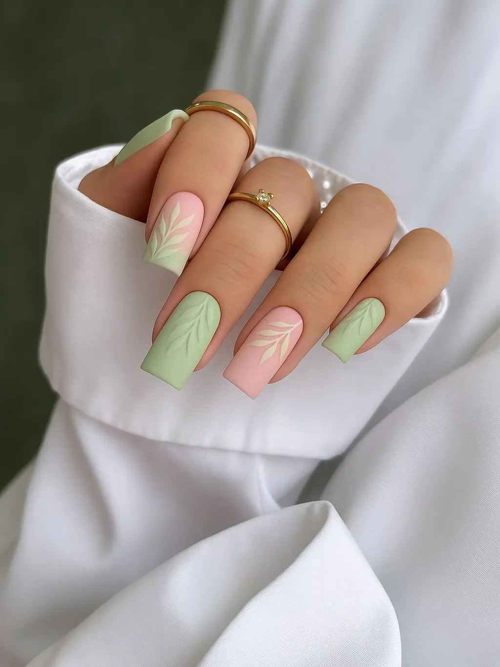 green dress match nails 1