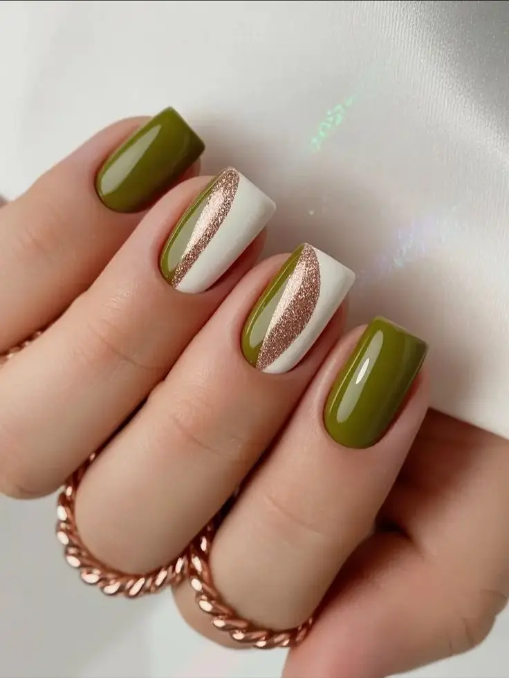 green dress match nails 2
