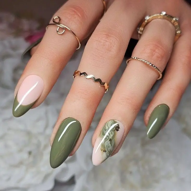 green dress match nails 3
