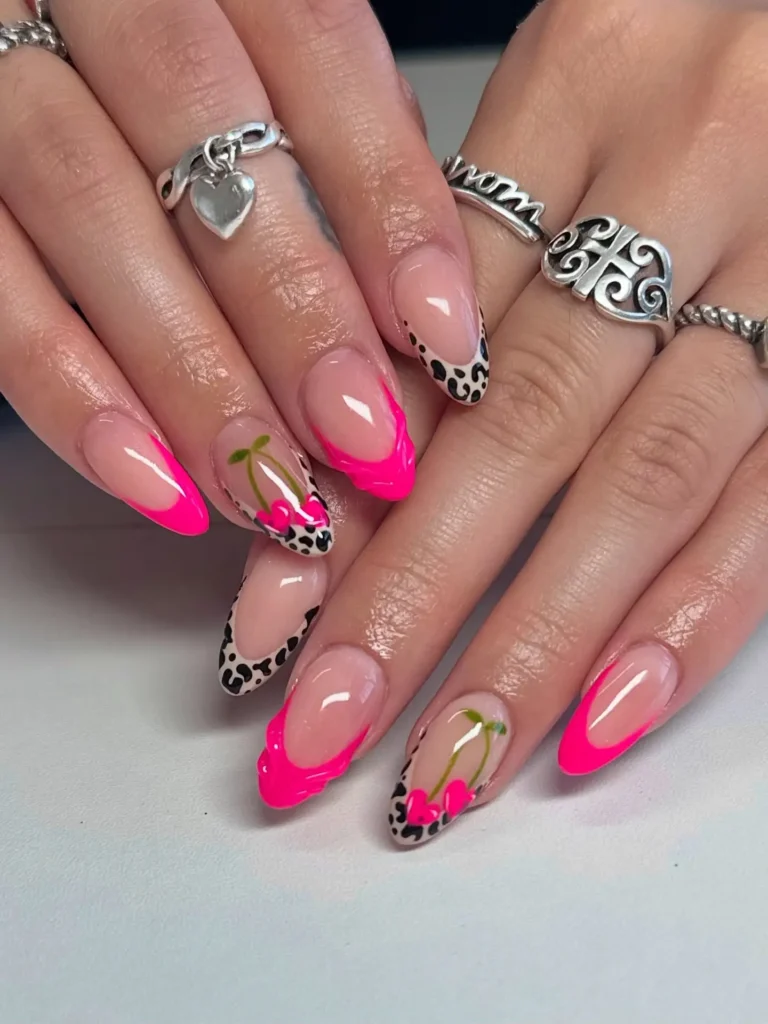 hot pink nail color 2