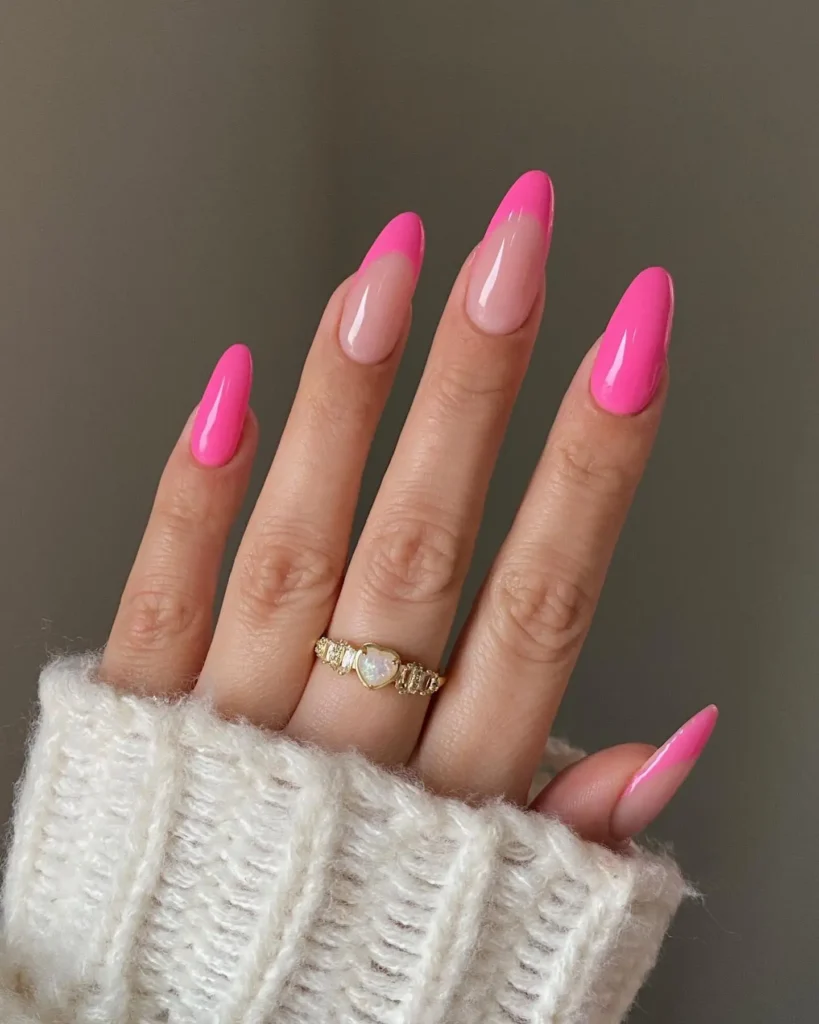 hot pink nail design 4