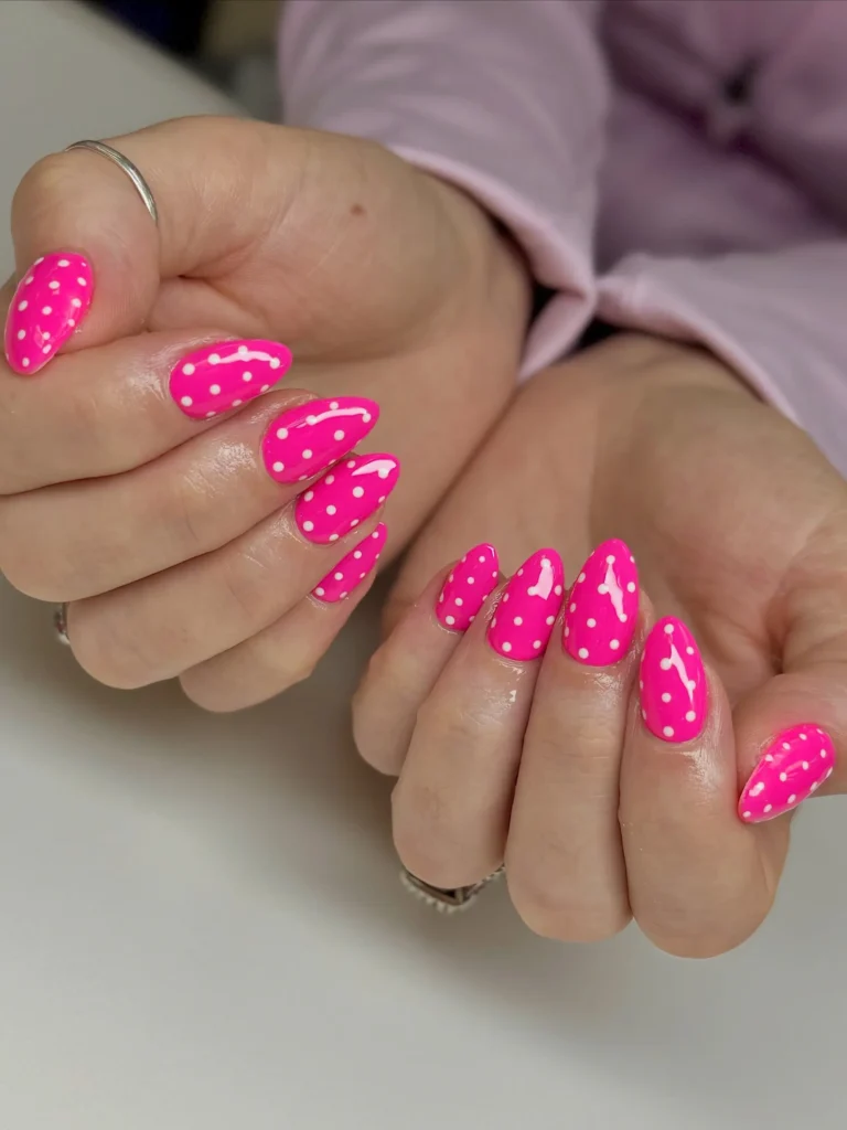hot pink nail design 5