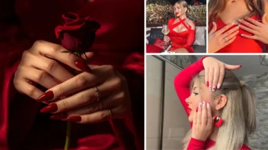 nails to match red dress