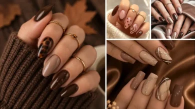 Nails to Match Brown Dress