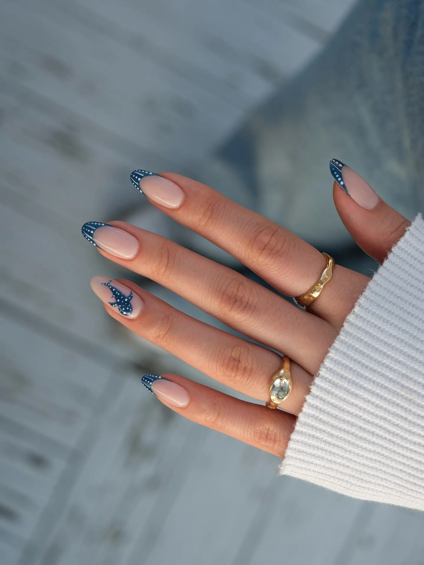 blue nail design for beach 2