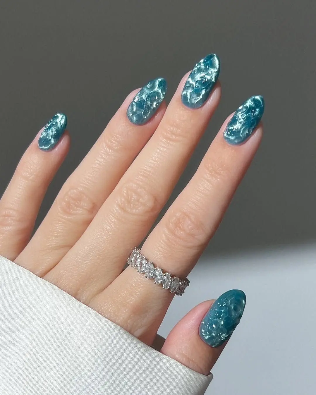 blue nail design for beach 5