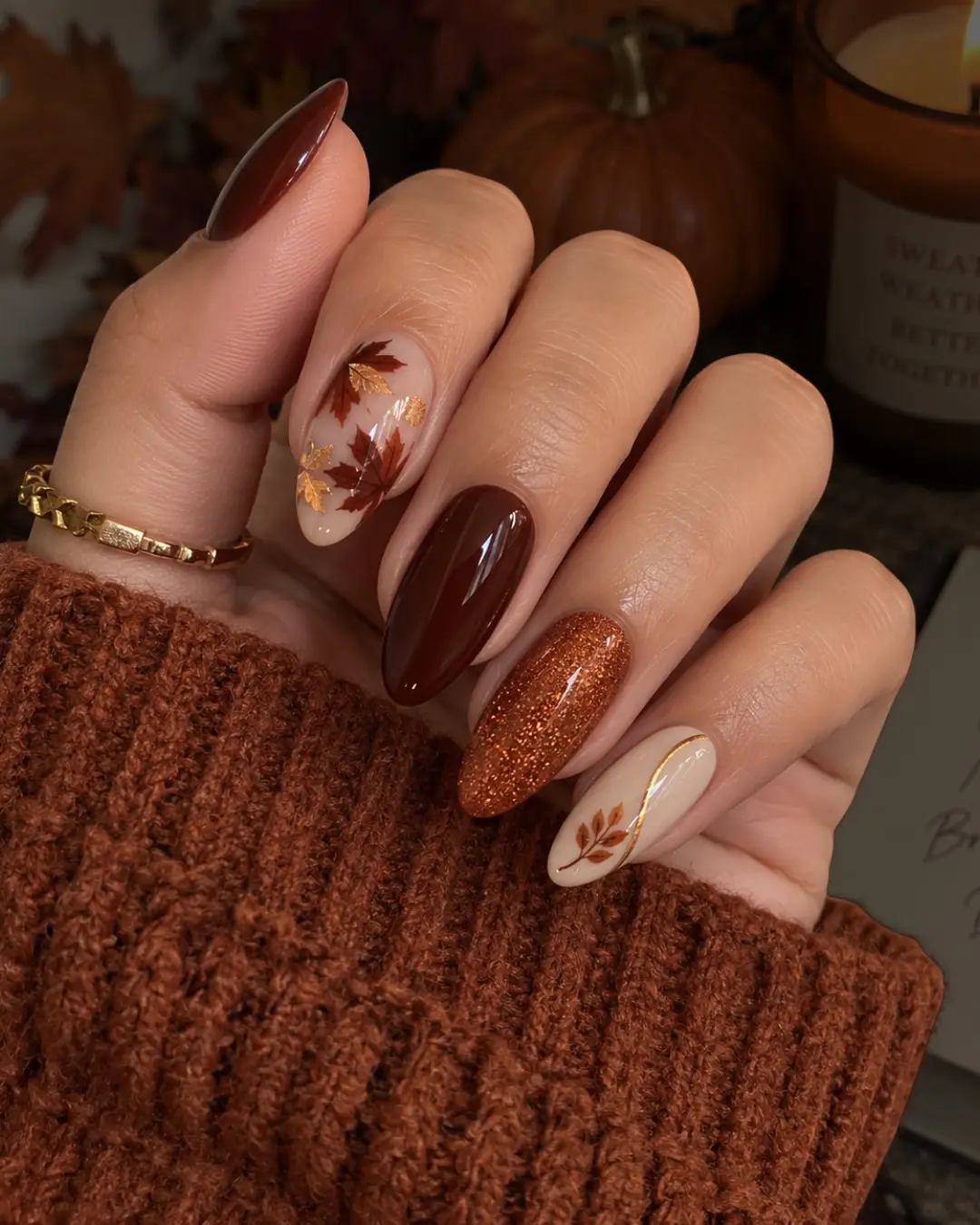 nails to match brown dress 12