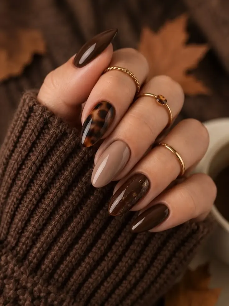 nails to match brown dress 14