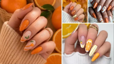Nails to Match Orange Dress