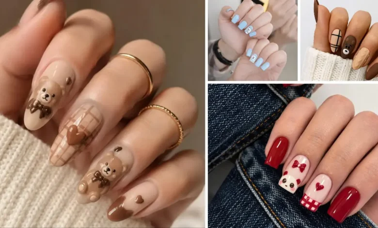 bear nails designs
