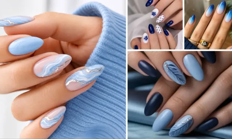 nails to match blue dress