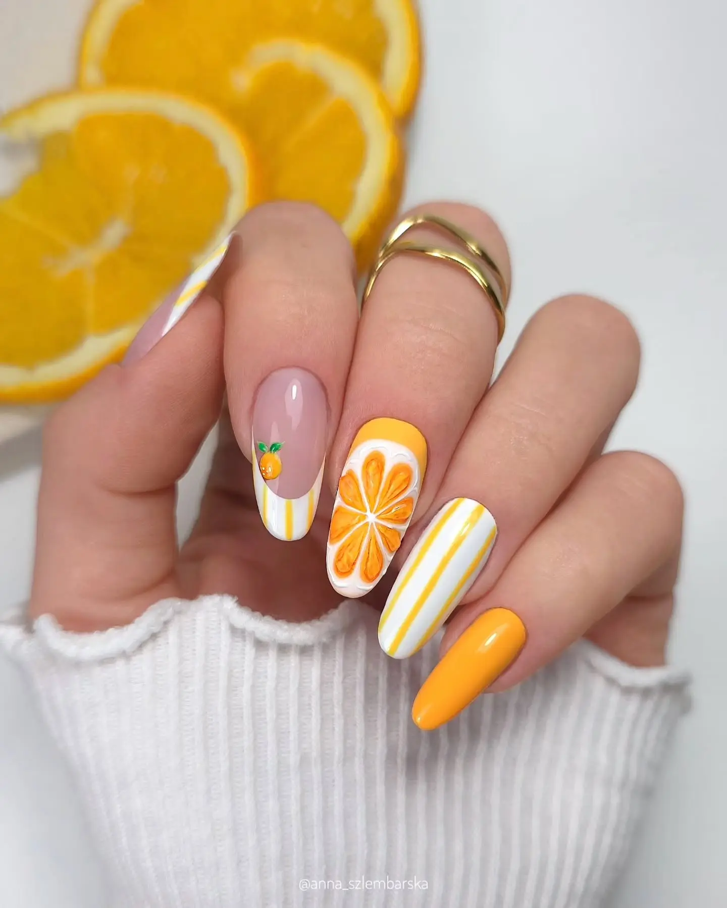 nails to match orange dress 13
