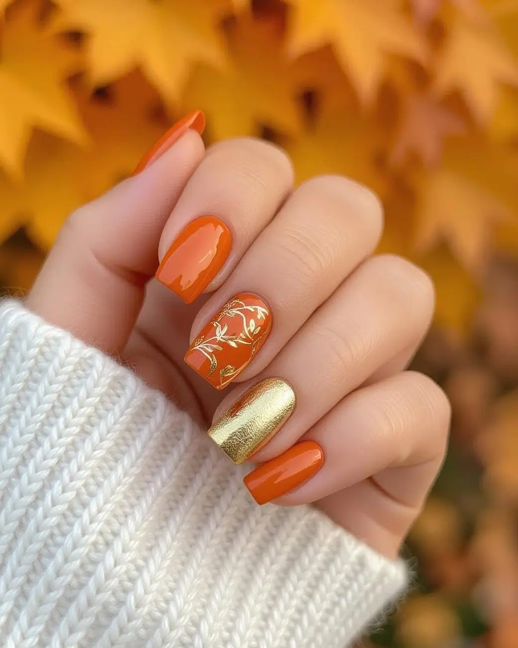 nails to match orange dress 2