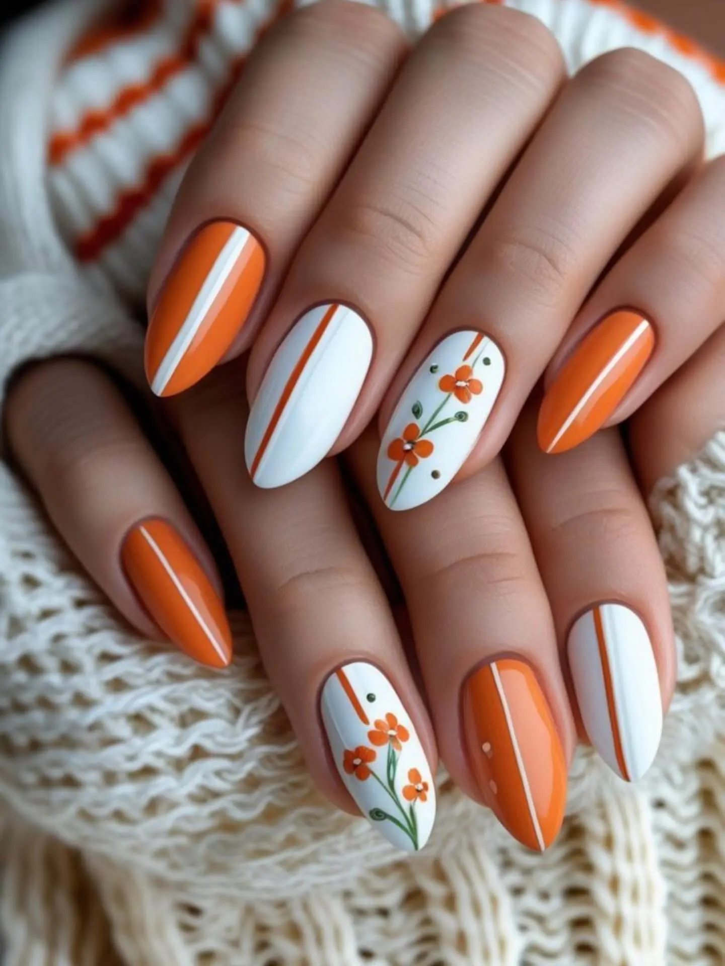 nails to match orange dress 6