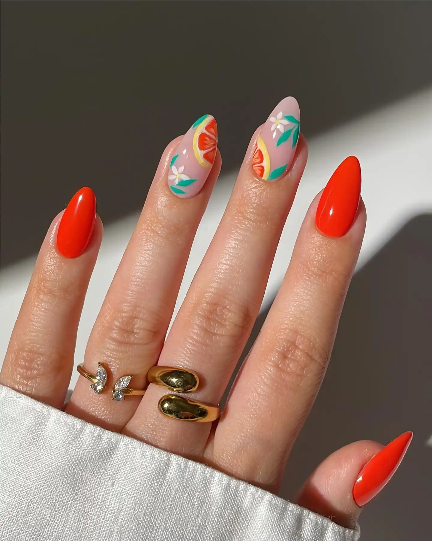 nails to match orange dress 8