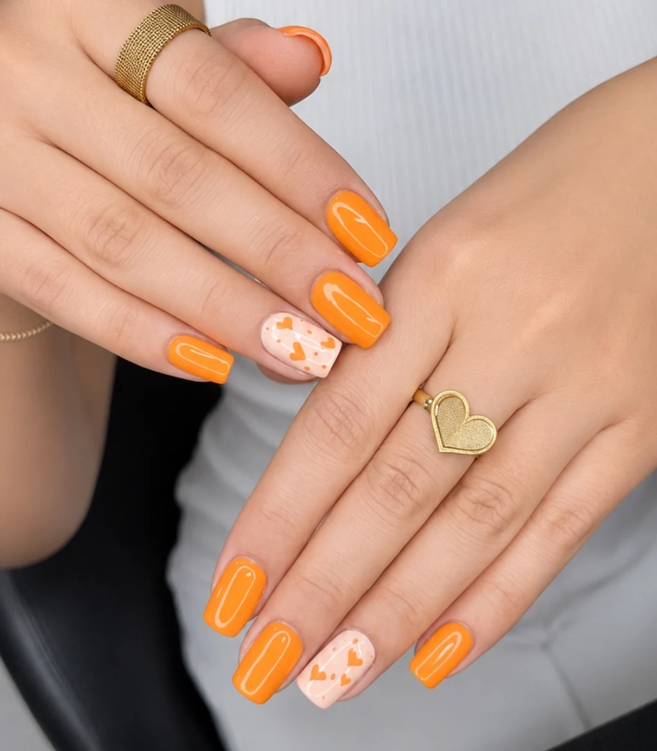 nails to match orange dress 9